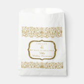 50e gouden bruiloft Jubileum goud n wit Bedankzakje (Voorkant)