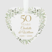 50e gouden bruiloft Jubileum Greenery Ornament (voorkant)