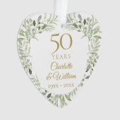 50e gouden bruiloft Jubileum Greenery Ornament (voorkant)