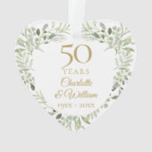 50e gouden bruiloft Jubileum Greenery Ornament (achterkant)