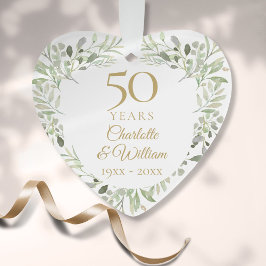 50e gouden bruiloft Jubileum Greenery Ornament