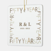 50e gouden bruiloft Jubileum kerst Keramisch Ornament (Links)