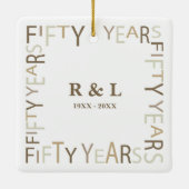 50e gouden bruiloft Jubileum kerst Keramisch Ornament (Achterkant)