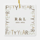 50e gouden bruiloft Jubileum kerst Keramisch Ornament (Voorkant)