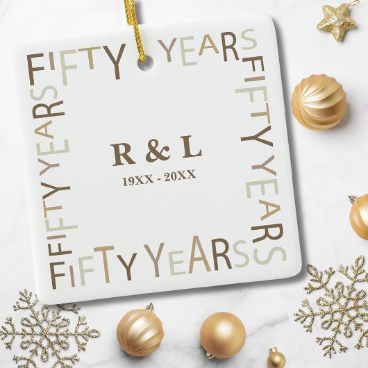 50e gouden bruiloft Jubileum kerst Keramisch Ornament