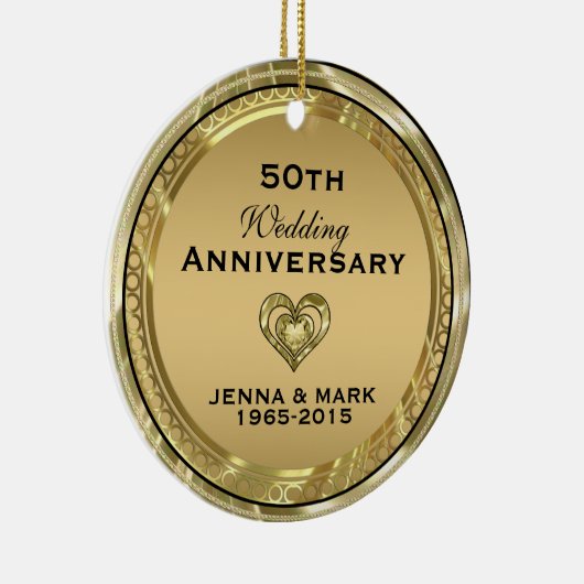 50e gouden bruiloft Jubileum Ornament (Rechts)