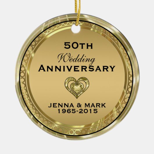 50e gouden bruiloft Jubileum Ornament (Voorkant)