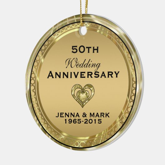 50e gouden bruiloft Jubileum Ornament (Links)