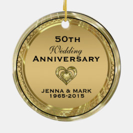 50e gouden bruiloft Jubileum Ornament