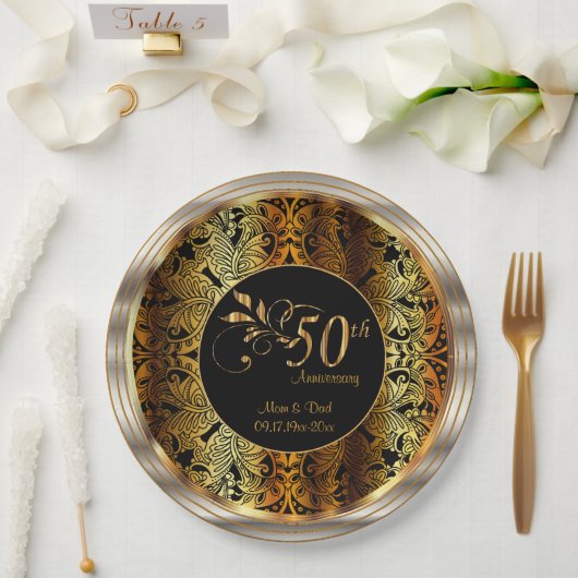 50e gouden bruiloft / Jubileum Papieren Bordje (Huwelijk)