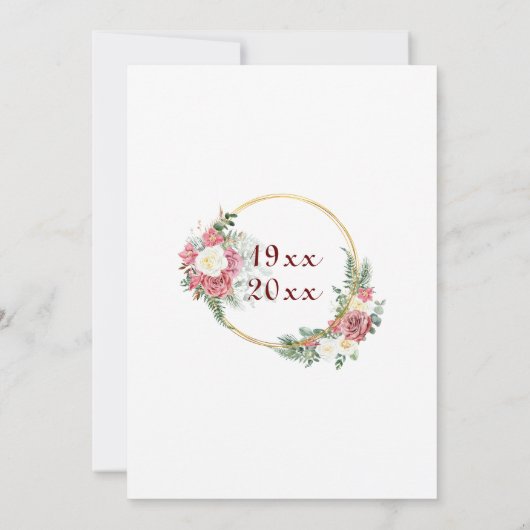 50e Gouden bruiloft Jubileum Rozen Goud Lijst Kaart (Achterkant)