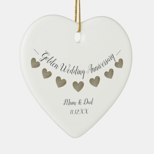 50e gouden bruiloft keramisch ornament (Rechts)