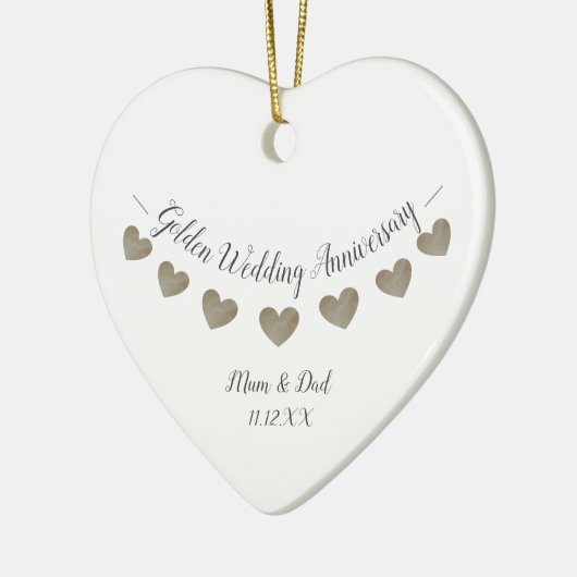 50e gouden bruiloft keramisch ornament (Links)