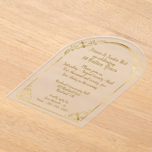 50e gouden bruiloft uitnodiging (Laagn)