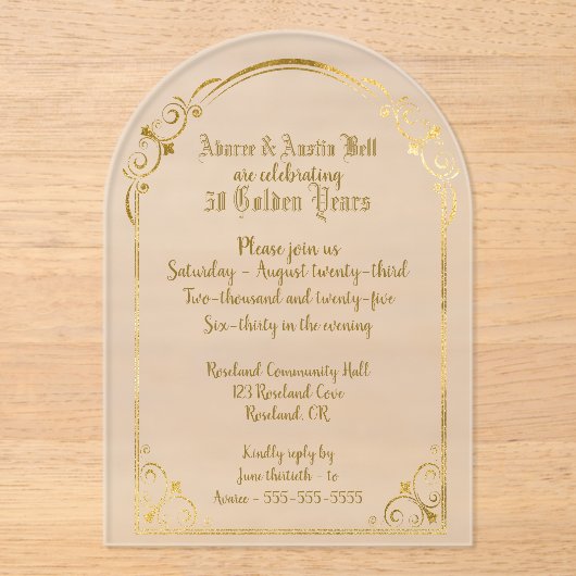 50e gouden bruiloft uitnodiging (Voorkant)