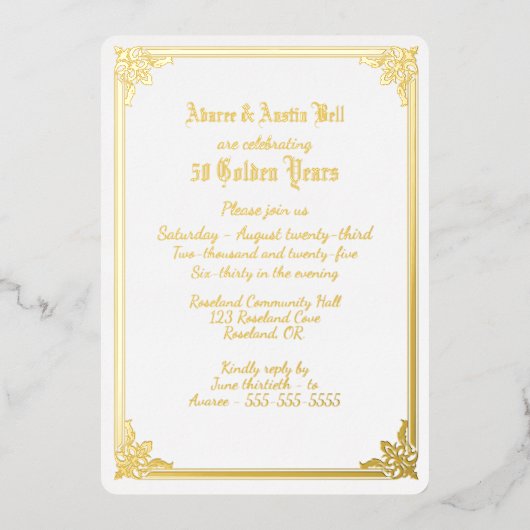 50e gouden bruiloft uitnodiging (Voorkant)