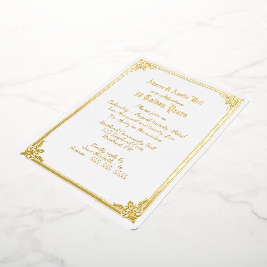 50e gouden bruiloft uitnodiging (Gedraaid)