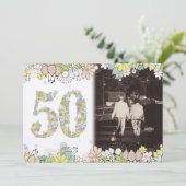 50e Gouden Bruiloft Uitnodiging Foto (Staand voorkant)