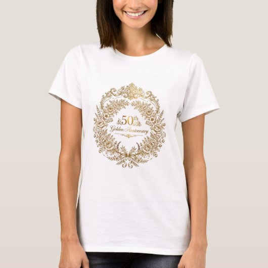 50e Gouden Dames T-Shirt (Voorkant)