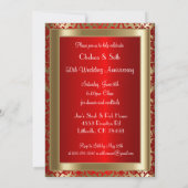 50e Gouden en Rood Huwelijksjubileum | Doe-het-zel Kaart (Achterkant)