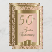 50e gouden en rozen huwelijksjubileum | doe-het-ze kaart (Voorkant / Achterkant)