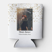 50e Gouden Glitter Foto Verjaardagsfeest Blikjeskoeler (Voorkant)