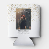 50e Gouden Glitter Foto Verjaardagsfeest Blikjeskoeler (Achterkant)