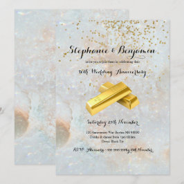 50e Gouden Glitter Trouwjubileum Elegant Chic Kaart