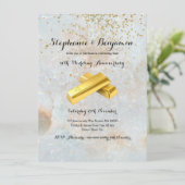 50e gouden glitters bruiloft jubileum Elegant Chic Kaart (Staand voorkant)