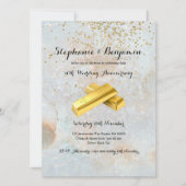 50e gouden glitters bruiloft jubileum Elegant Chic Kaart (Voorkant)