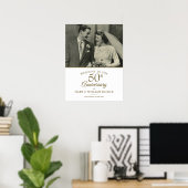 50e gouden huwelijksjubileum bruiloft foto welkom  poster (Thuiskantoor)
