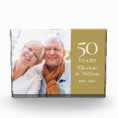 50e gouden huwelijksjubileum Elegant Fotoblokken (Voorkant)