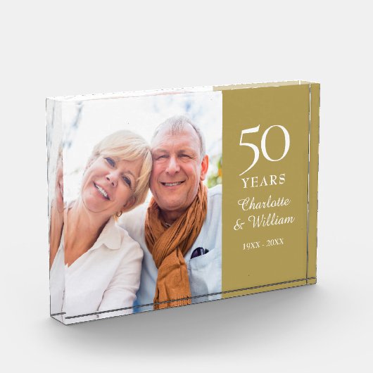 50e gouden huwelijksjubileum Elegant Fotoblokken (Links)