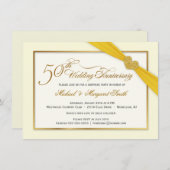 50e gouden huwelijksjubileum Elegante uitnodiging (Voorkant / Achterkant)