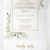 50e gouden huwelijksjubileum Foto Begroeiing Drieluik Uitnodiging (Binnenkant midden)