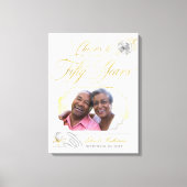 50e gouden huwelijksjubileum foto gouden rozen canvas afdruk (Voorkant)
