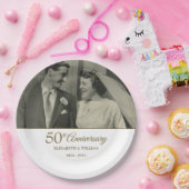 50e gouden huwelijksjubileum foto papier bord (Feest)