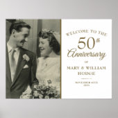50e gouden huwelijksjubileum foto welkom bord poster (Voorkant)