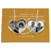 50e gouden huwelijksjubileum geschenktas groot cadeauzakje (Voorkant)