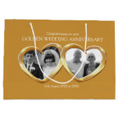 50e gouden huwelijksjubileum geschenktas groot cadeauzakje (Achterkant)