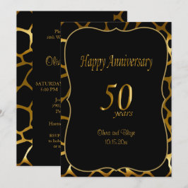 50e gouden huwelijksjubileum | Giraffe patroon Kaart