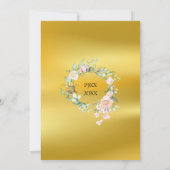 50e gouden huwelijksjubileum Goud Folie Bloem Save The Date (Achterkant)