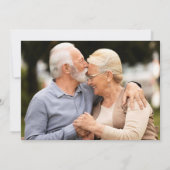 50e gouden huwelijksjubileum groen 2 foto's save the date (Achterkant)