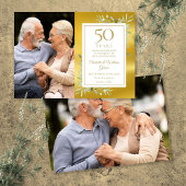 50e gouden huwelijksjubileum groen 2 foto's save the date