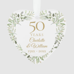 50e gouden huwelijksjubileum groen foto ornament