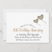 50e gouden huwelijksjubileum hartballon kaart (Achterkant)