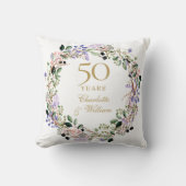 50e gouden huwelijksjubileum lavendelbloem kussen (Voorkant)