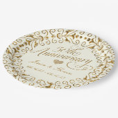 50e gouden huwelijksjubileum papieren bord (Gekanteld)