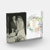 50e gouden huwelijksjubileum Rozen Bloemen Fotoblokken (Links)