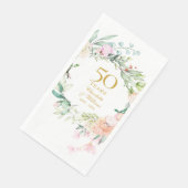 50e gouden huwelijksjubileum Rozen Bloemen Servet (Hoek)